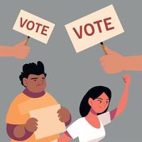 people with vote of democracy vector