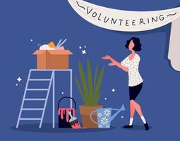 volunteer woman working vector