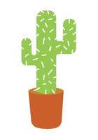 potted cactus icon vector