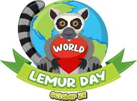 World Lemur Day Poster Design vector