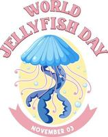 World Jellyfish Day Banner Design vector