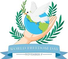 diseño de banner del día mundial de la libertad vector