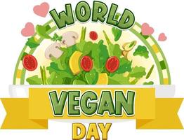 World Vegan Day Logo Design vector