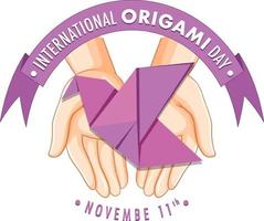 International Origami Day Logo Design vector