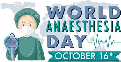 World Anaesthesia Day Banner Design vector