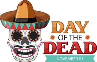 Day of the dead with Mexican Calaca vector