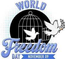 diseño del logotipo del día mundial de la libertad vector