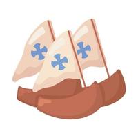 caravel sailing boat vector