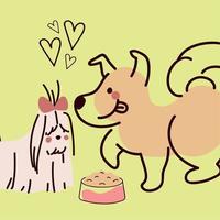 adorable pets dogs vector