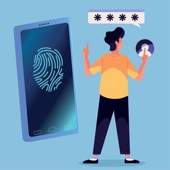 man with cyber security vector