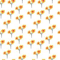 Beautiful retro linear, lines wild flowers Abstract seamless pattern with leaves and floral Background vector on modern style. Colored Vintage for textile, textile, fabric, wrap