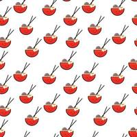 seamless pattern food background. Meatball in bowl seamless pattern vector