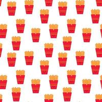 seamless pattern food background. French Fries seamless pattern vector