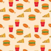seamless pattern food background. variant of fast food seamless background pattern vector