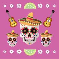 sugar skulls mexico vector