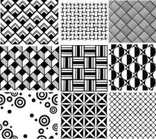 set seamless abstract geometric Vector ornament textile