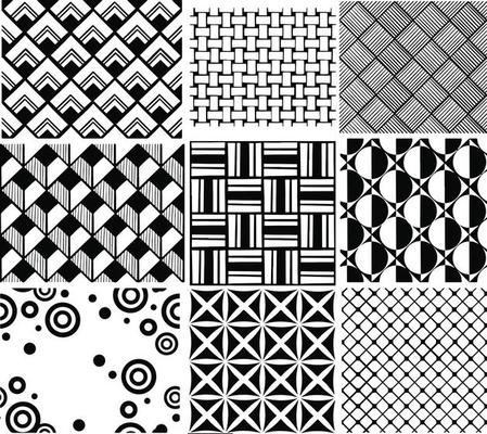 set seamless abstract geometric Vector ornament textile
