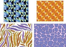 Hand crafted seamless pattern collection. Set of ink textures. vector