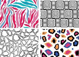 Hand crafted seamless pattern collection. Set of ink textures. vector