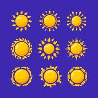 conjunto de iconos de tiempo de sol vector