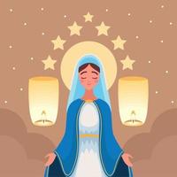 Assumption of Mary with lamps vector