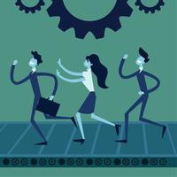 business people and gears vector