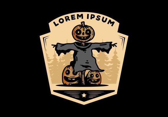 Scary halloween pumpkin illustration design
