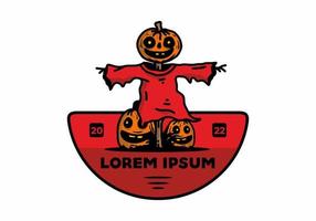 Scary halloween pumpkin illustration design vector
