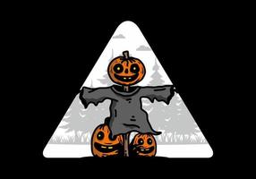 Scary halloween pumpkin illustration design vector