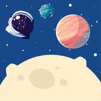 space moon and planets vector