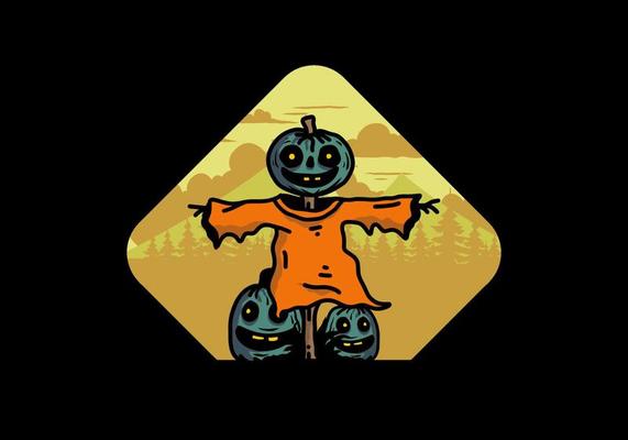 Scary halloween pumpkin illustration design