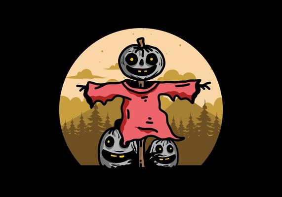 Scary halloween pumpkin illustration design