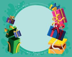 gift presents with bow vector