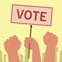 hands with vote placards vector