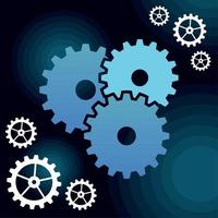 gear wheels on gradient background vector