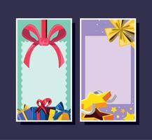 gift boxes vertical banner vector