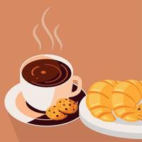 coffee and dessert food vector