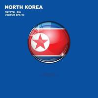 botones 3d de la bandera de corea del norte vector