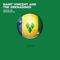 Saint Vincent and the Grenadines Flag 3D Buttons vector