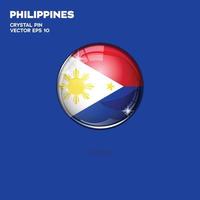 botones 3d de la bandera de filipinas vector