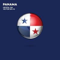 Panama Flag 3D Buttons vector