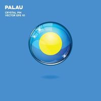 Palau Flag 3D Buttons vector