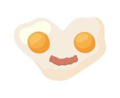 fried eggs and bacon breakfast vector