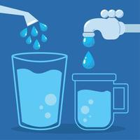watering can and faucet water vector