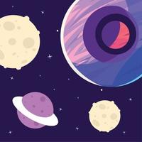 space moon planet cosmos vector