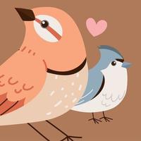 cute couple birds vector