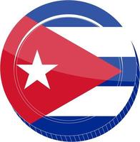 dibujado a mano de vector de bandera cubana, dibujado a mano de vector de peso cubano