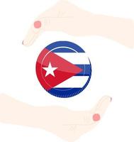 dibujado a mano de vector de bandera cubana, dibujado a mano de vector de peso cubano