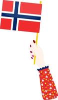 vector de bandera noruega dibujado a mano, vector de corona noruega dibujado a mano
