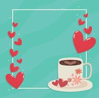 romantic valentines card vector